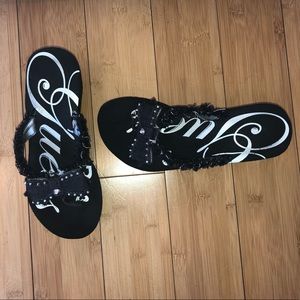 Black Guess Wedge Sandal